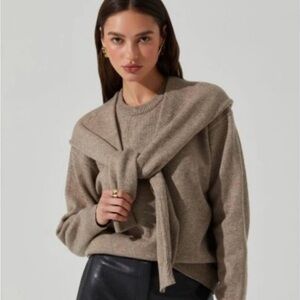 ASTR the Label Derlin Double Layered Sweater Color Taupe
